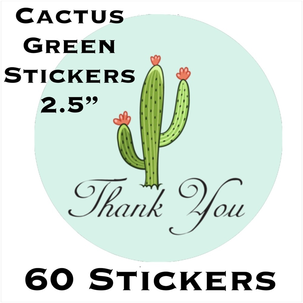60 2.5” Cactus Green Stickers CLEARANCE - Picture 4 of 6